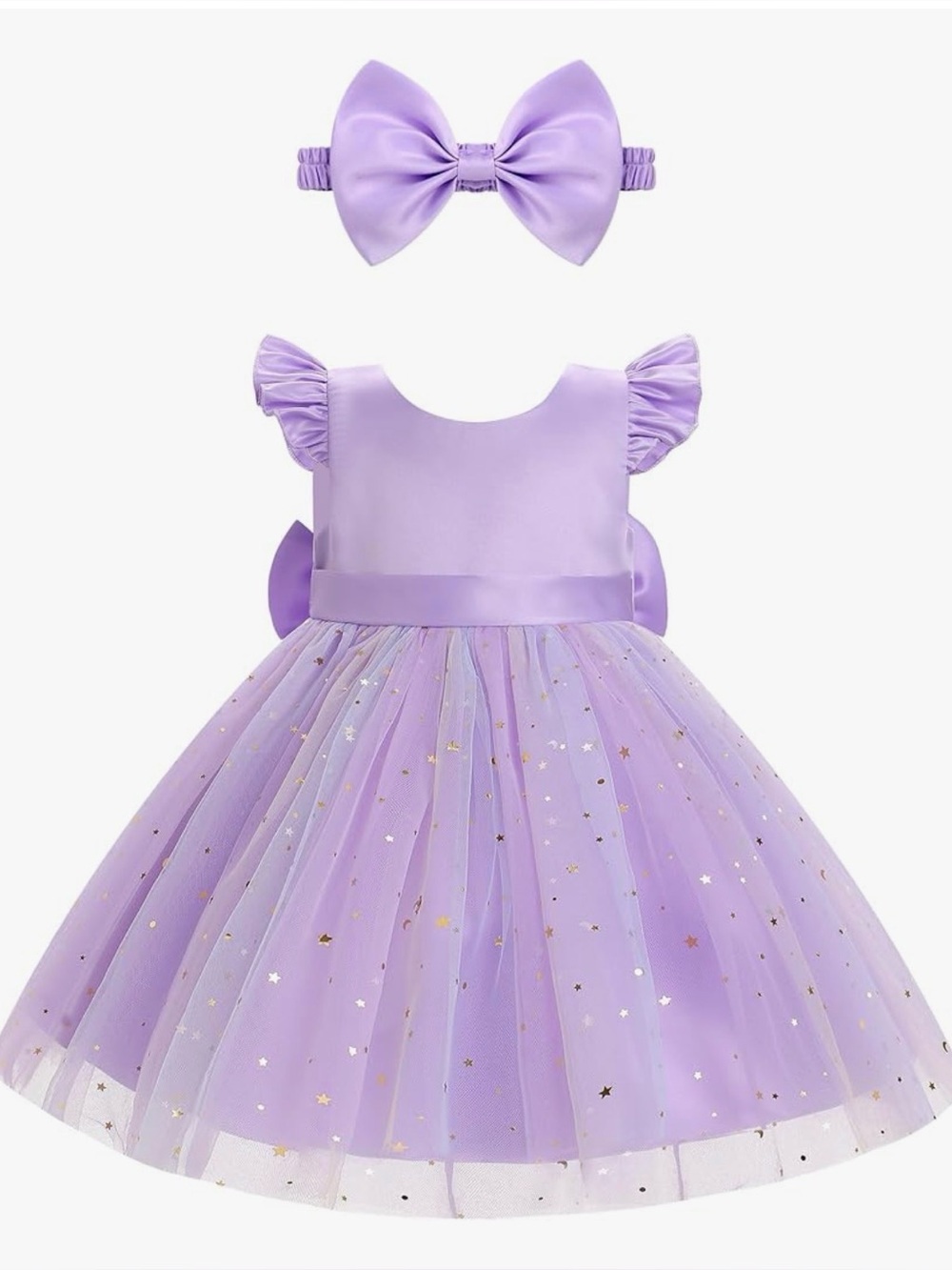 Baby Girls Lilac Star Tulle Party Dress